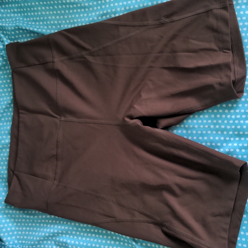 Girlfriend collective brown bike shorts